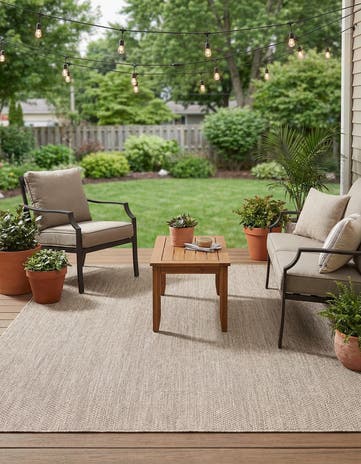 7' x 10' Easy-Clean Solid Indoor / Outdoor Rug