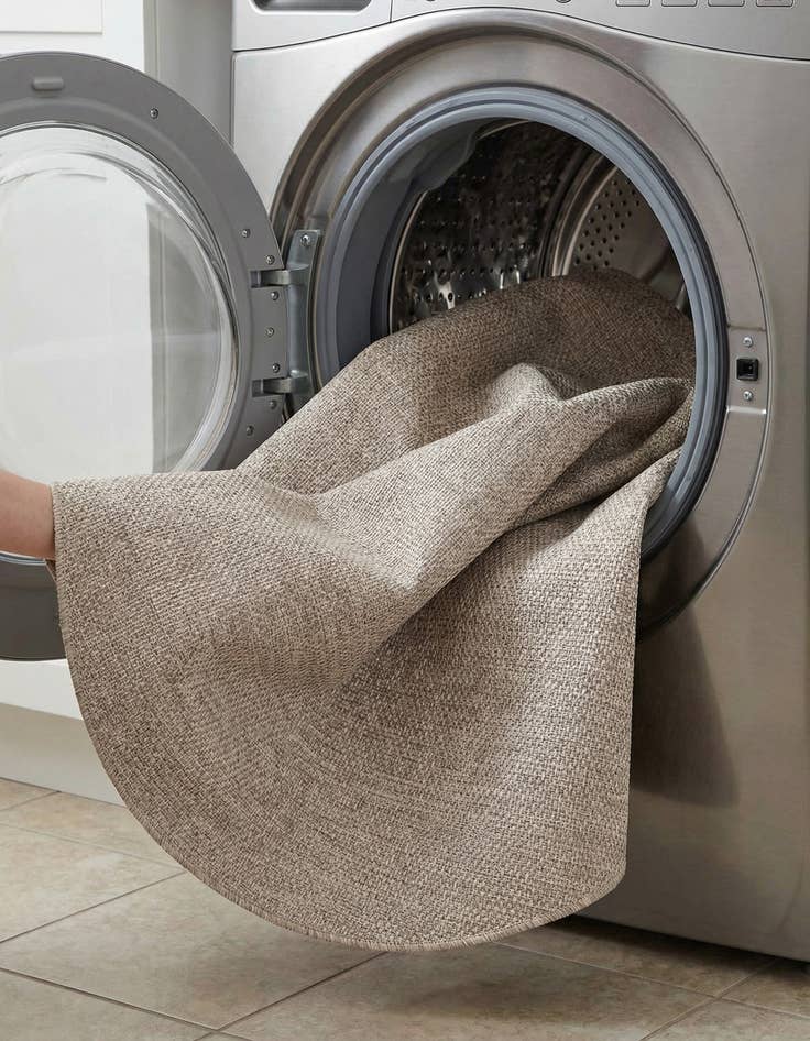 Detail image of  7' 10 x 7' 10  Washable Solid Indoor / Outdoor Round Rug