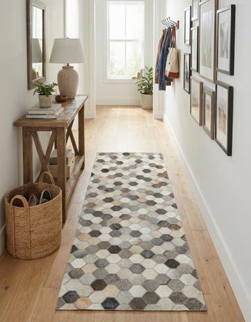 2' 2 x 6' 1 Cowhide Leather Runner Rug