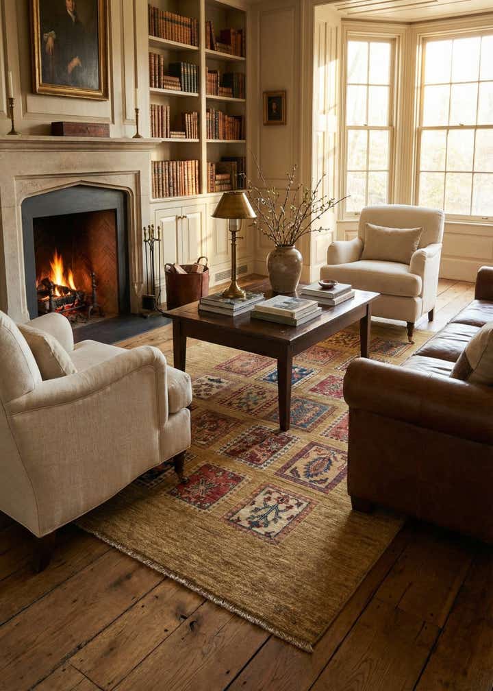 4' x 6' 2 Hand Knotted Ariana Ziegler Rug