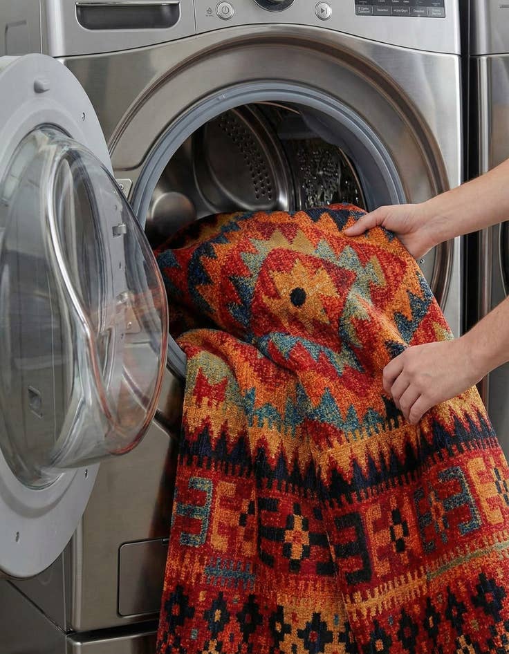 Detail image of  7' x 10'  Washable Tribal Indoor / Outdoor Rug