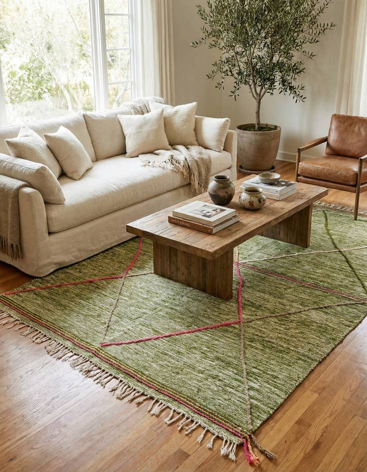 Detail image of 6' 6 x 9' 7  Hand Knotted Moroccan Wool Rug