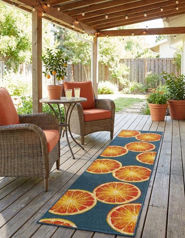 2' 7 x 10' Easy-Clean Modern Indoor / Outdoor Runner Rug