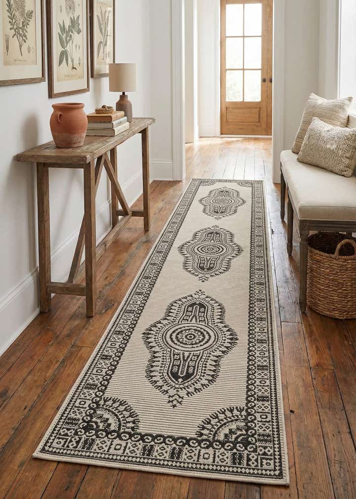 2' 7 x 12' Easy-Clean Traditional Indoor / Outdoor Runner Rug