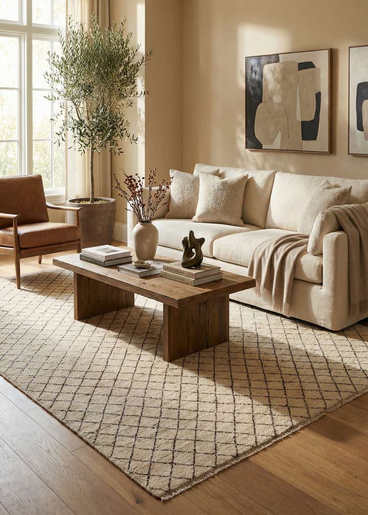 7' 11 x 11' 6 Hand Knotted Moroccan Wool Rug