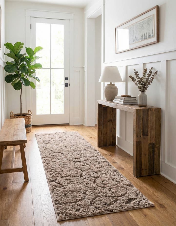 2' 7 x 10' Botanical Shag Runner Rug