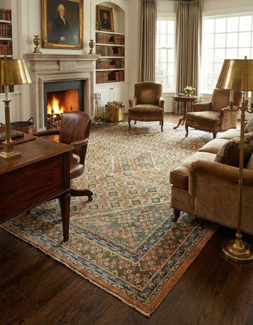 10' 2 x 12' 10 Hand Knotted Farahan Persian Wool Rug
