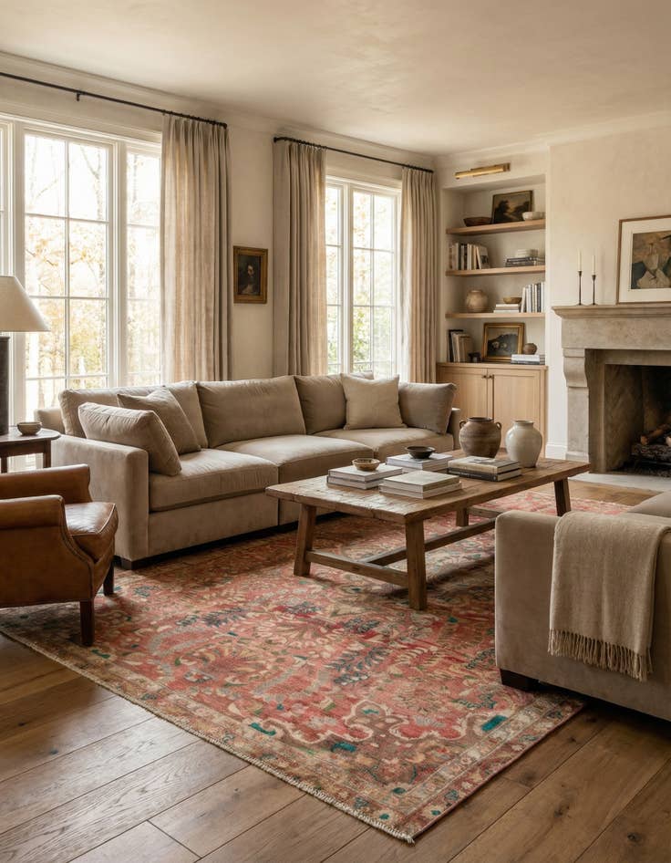 Detail image of 6' 5 x 10'  Hand Knotted Ultra Vintage Persian Wool Rug