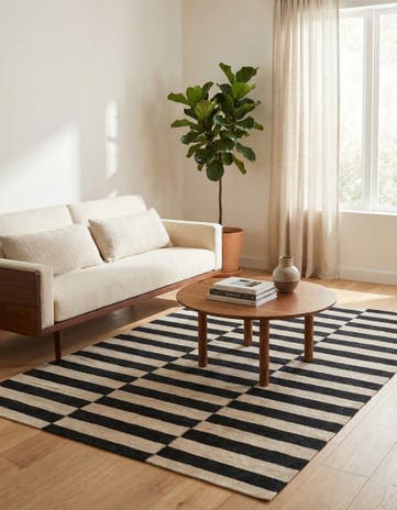 4' 4 x 5' 9 Hand Woven Kilim Modern Wool Rug