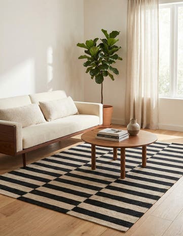 4' 4 x 5' 9 Hand Woven Kilim Modern Wool Rug