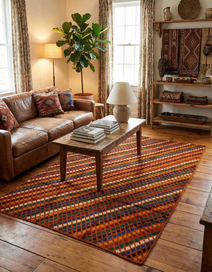 Detail image of 5' 6 x 8' Hand Knotted Balouch Wool Rug