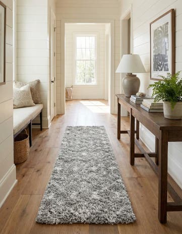 2' 7 x 12' Moroccan Trellis Shag Runner Rug