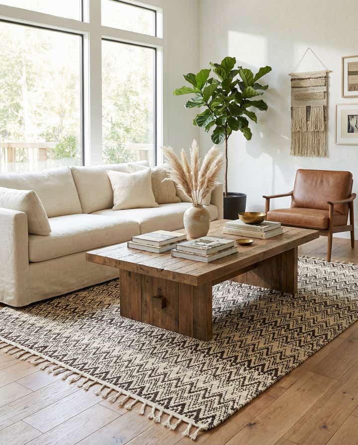 5' 3 x 8' 1 Hand Knotted Moroccan Wool Rug