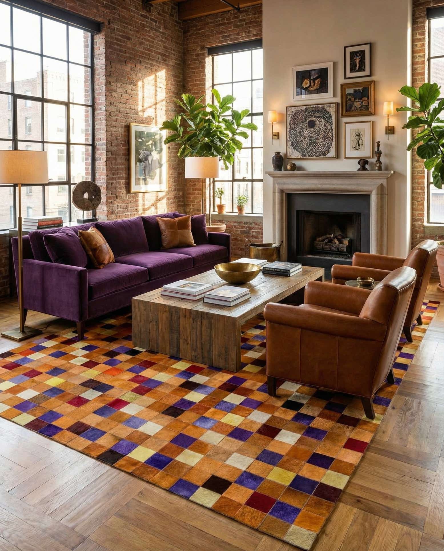 8' x 9' 11 Cowhide - Patchwork Rug
