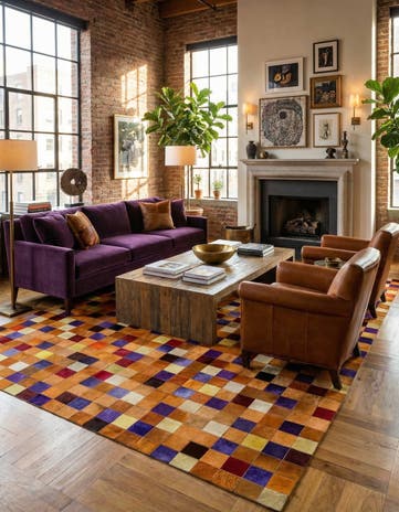 8' x 9' 11 Cowhide - Patchwork Rug