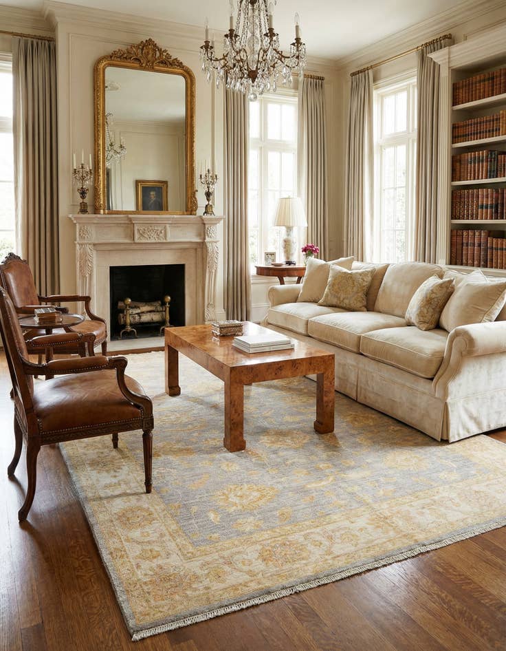 Detail image of  6' 6 x 10' Ziegler Wool Rug