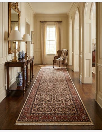 4' 10 x 9' 10 Hand Knotted Farahan Wool Runner Rug