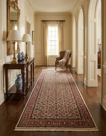 4' 10 x 9' 10 Hand Knotted Farahan Wool Runner Rug