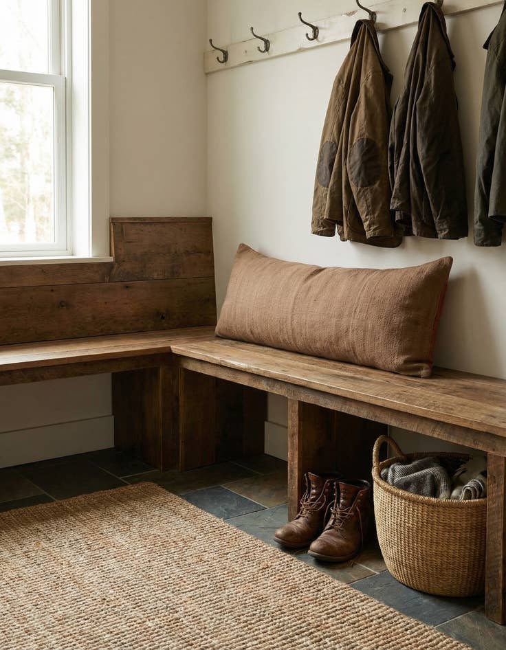 Detail image of 2' 4 x 2' 6 Hand Woven Pillow Wool Runner Rug