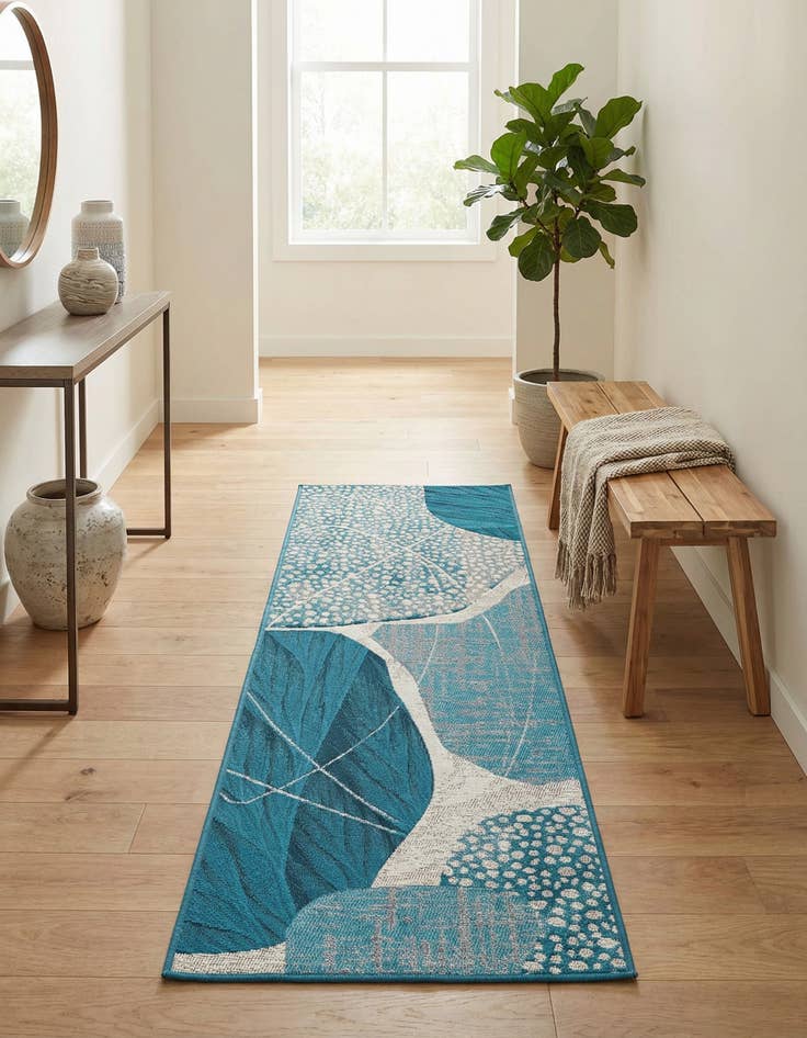 Detail image of 2' x 6' 1 Easy-Clean Modern Indoor / Outdoor Runner Rug