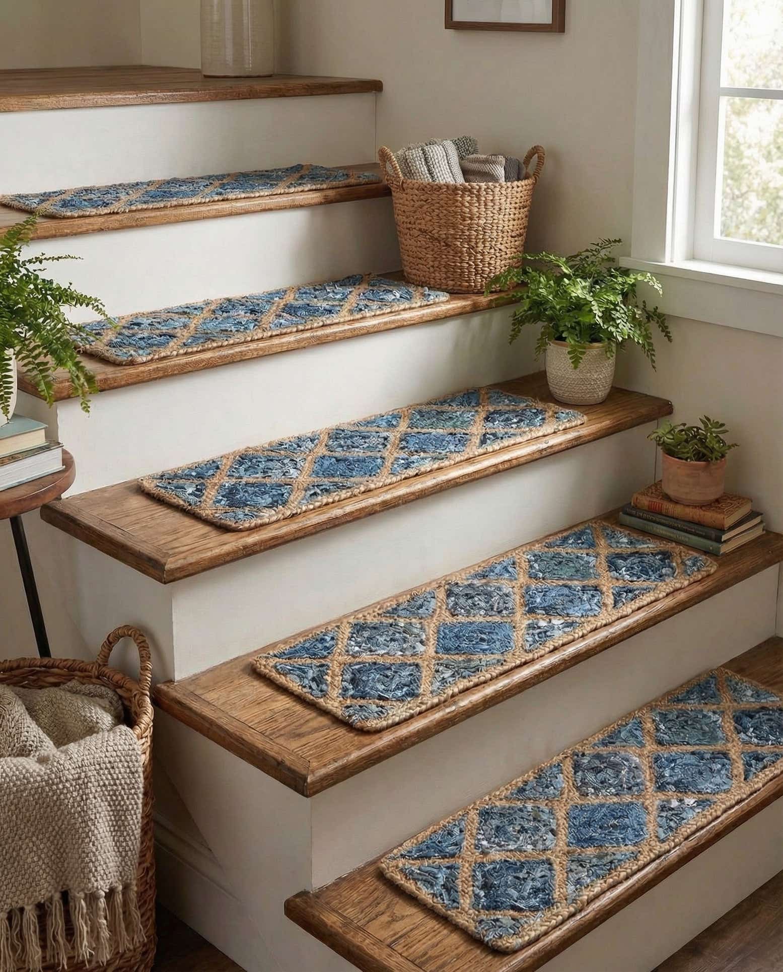 0' 9 x 2' 6 Handmade Braided Jute Stair Rug