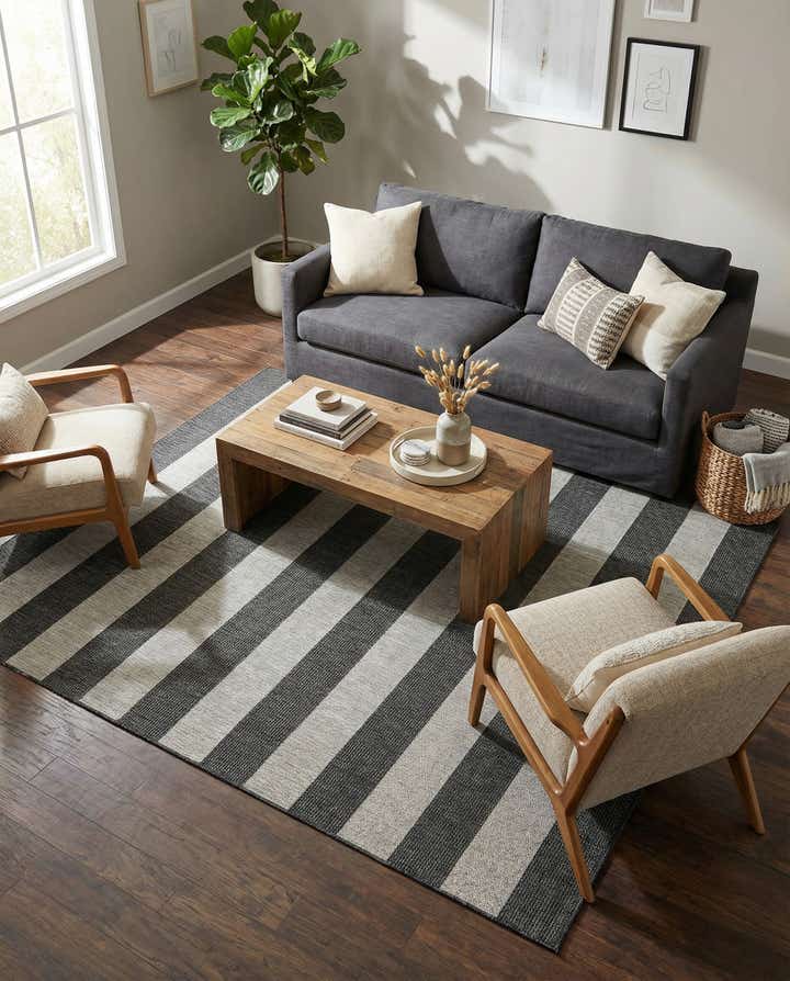 7' 10 x 10' Easy-Clean Ribbon Indoor / Outdoor Rug