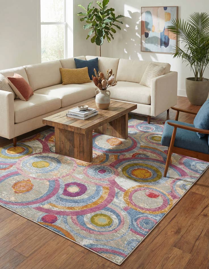 Detail image of  9' x 12'  Washable Modern Indoor / Outdoor Rug