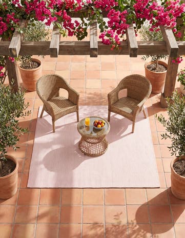 Pink Roses Easy-Clean Jill Zarin Palm Springs Indoor / Outdoor Square Rug