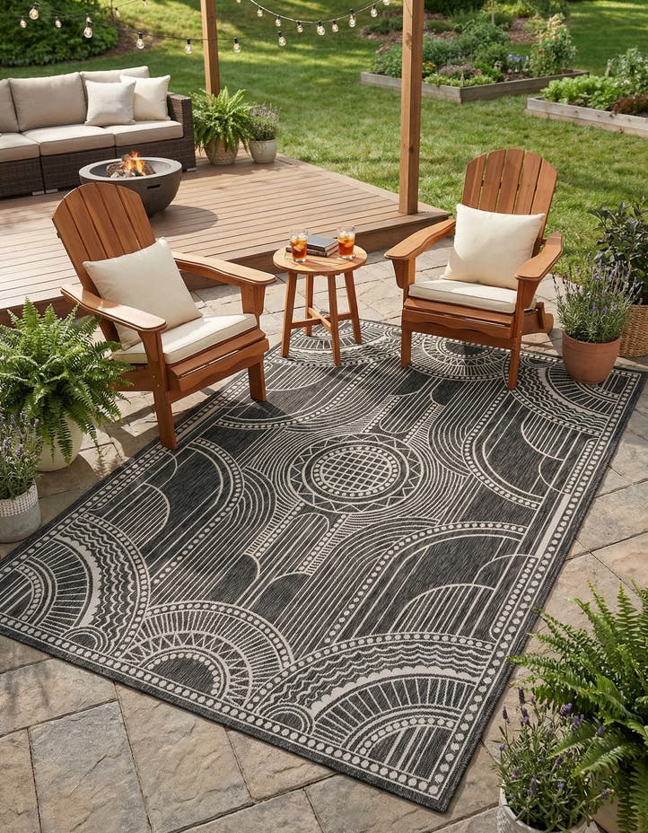 7' 1 x 10' Easy-Clean Traditional Indoor / Ou...
