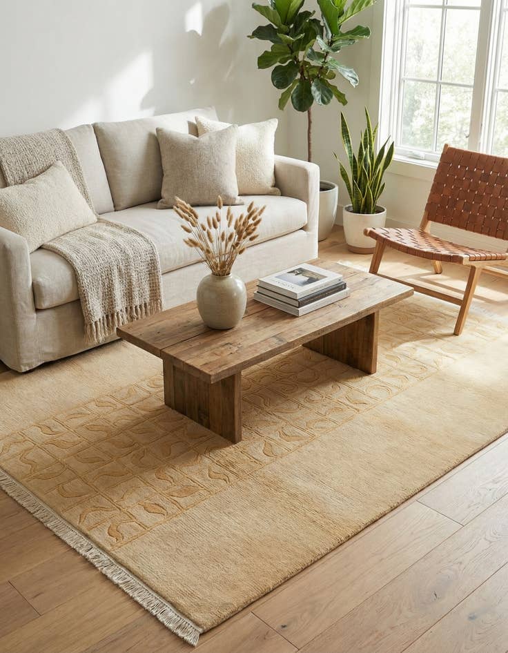 Detail image of  4' 1 x 5' 10  Hand Knotted Nepal Wool Rug