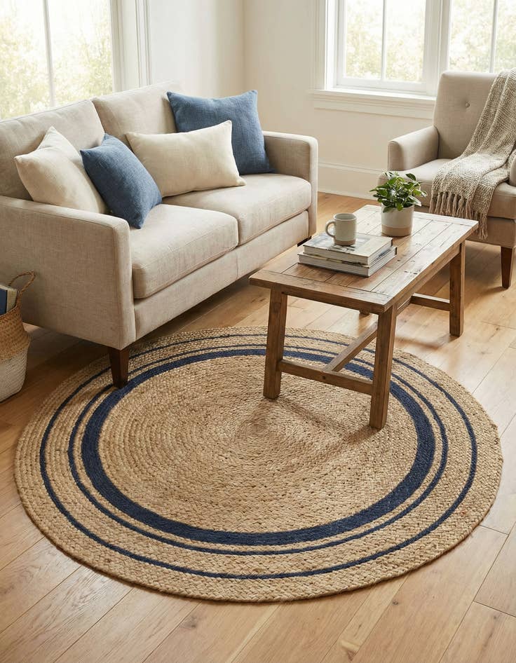 Detail image of 3' 3 x 3' 3  Hand Braided Jute Round Rug