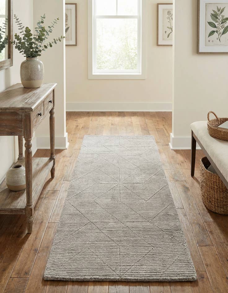 Detail image of 2' x 5' 1 WoolCraft Geometric Runner Rug