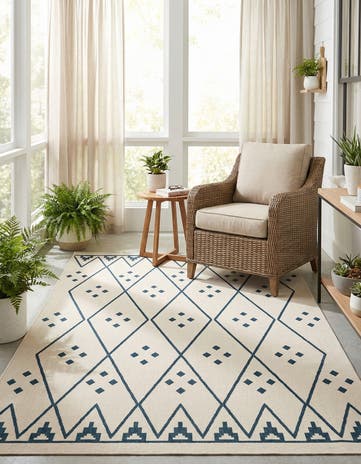 5' 2 x 7' 9 Easy-Clean Modern Indoor / Outdoor Rug