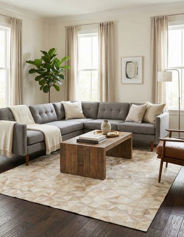 4' 8 x 6' 7 Cowhide Stocks Rug