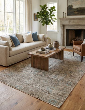 5' 8 x 9' 6 Hand Knotted Ultra Vintage Persian Wool Rug