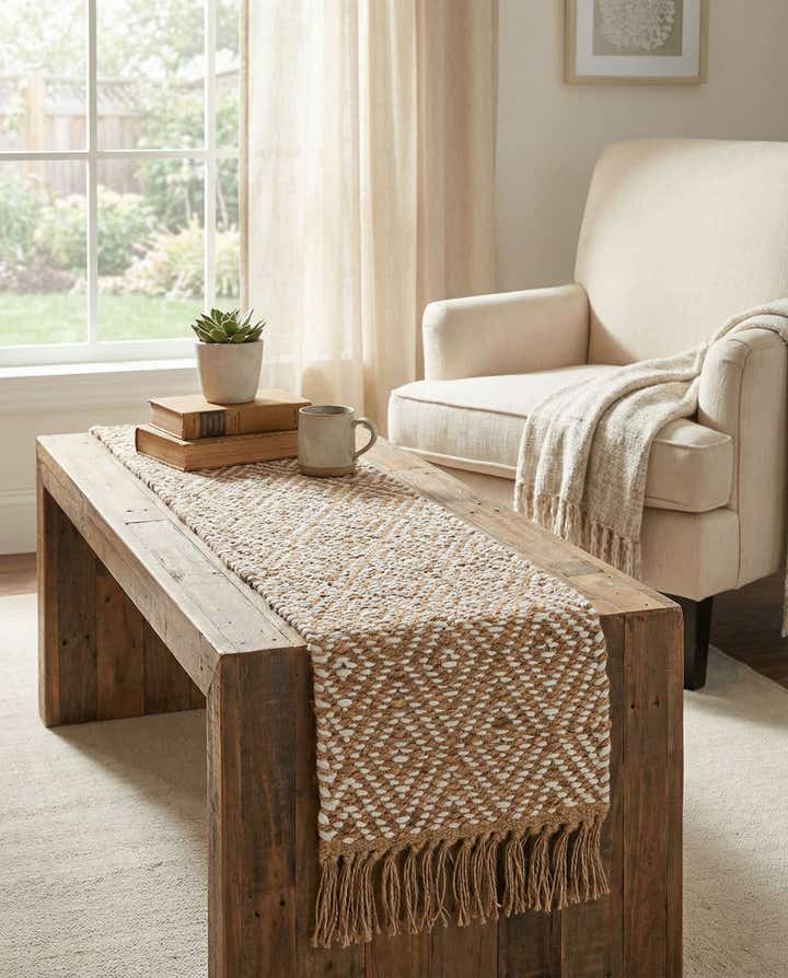 1' 2 x 5' 1 Hand Woven Braided Jute Table Runner Rug
