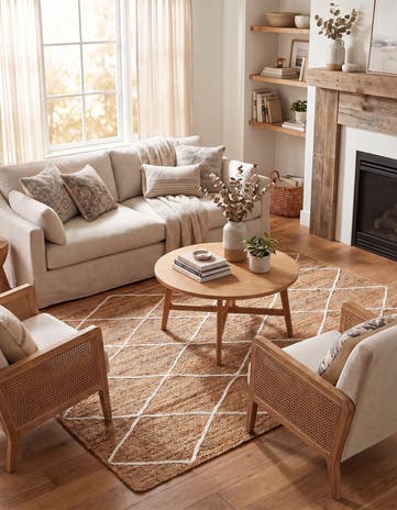 White Handmade Braided Jute Rug