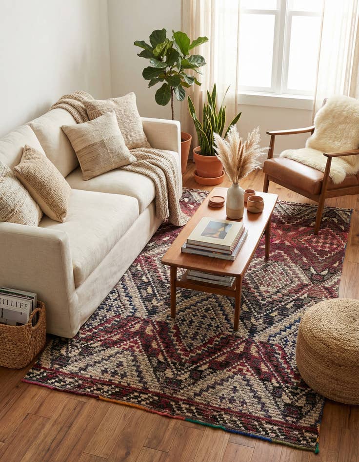 Detail image of 5' x 7' 8  Hand Knotted Moroccan Wool Rug