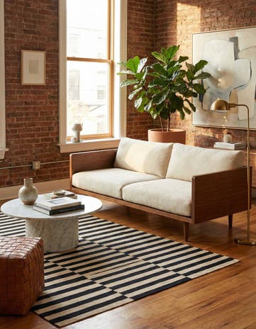 4' 11 x 6' 4 Hand Woven Kilim Modern Wool Rug