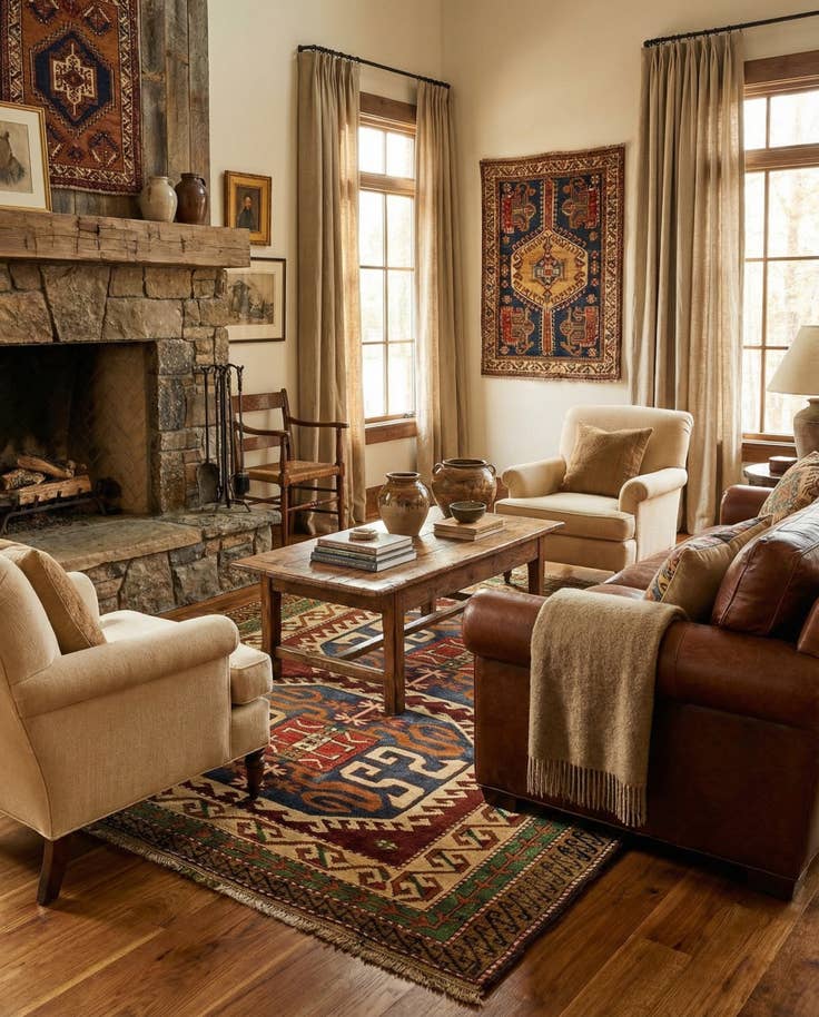 Detail image of 4' 2 x 4' 10 Kazak Rug