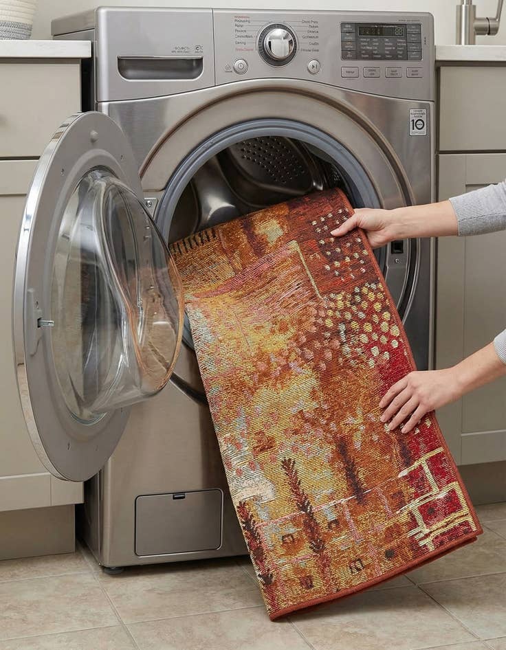 Detail image of  2' 2 x 3'  Washable Modern Indoor / Outdoor Rug