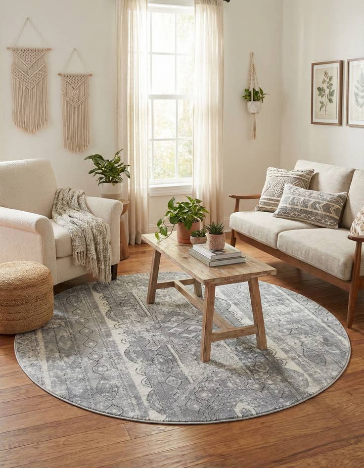 Detail image of  5' 3 x 5' 3 Oregon Round Rug