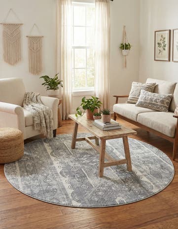 Gray Oregon Round Rug