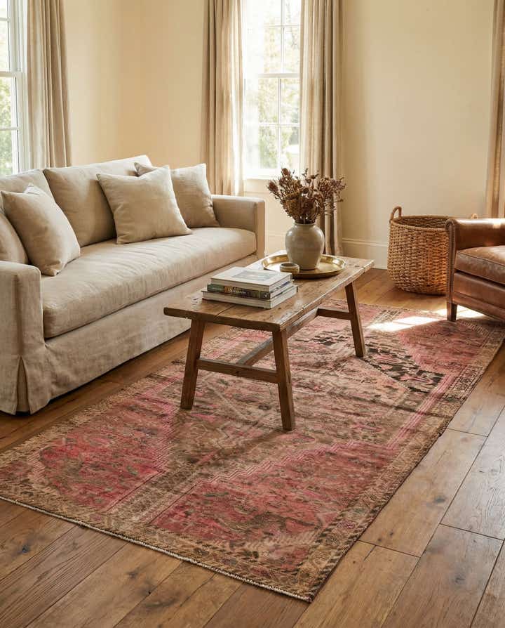 3' 10 x 8' 7 Hand Knotted Ultra Vintage Persian Wool Runner Rug