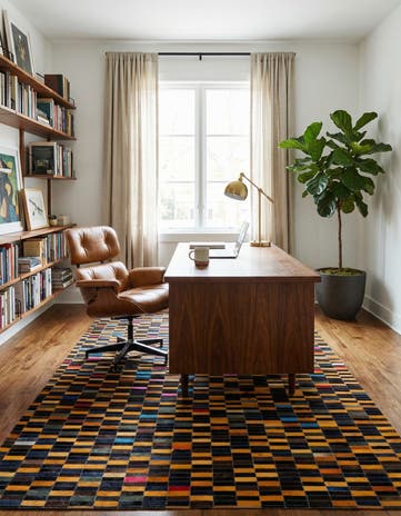 5' 1 x 8' Cowhide - Patchwork Rug