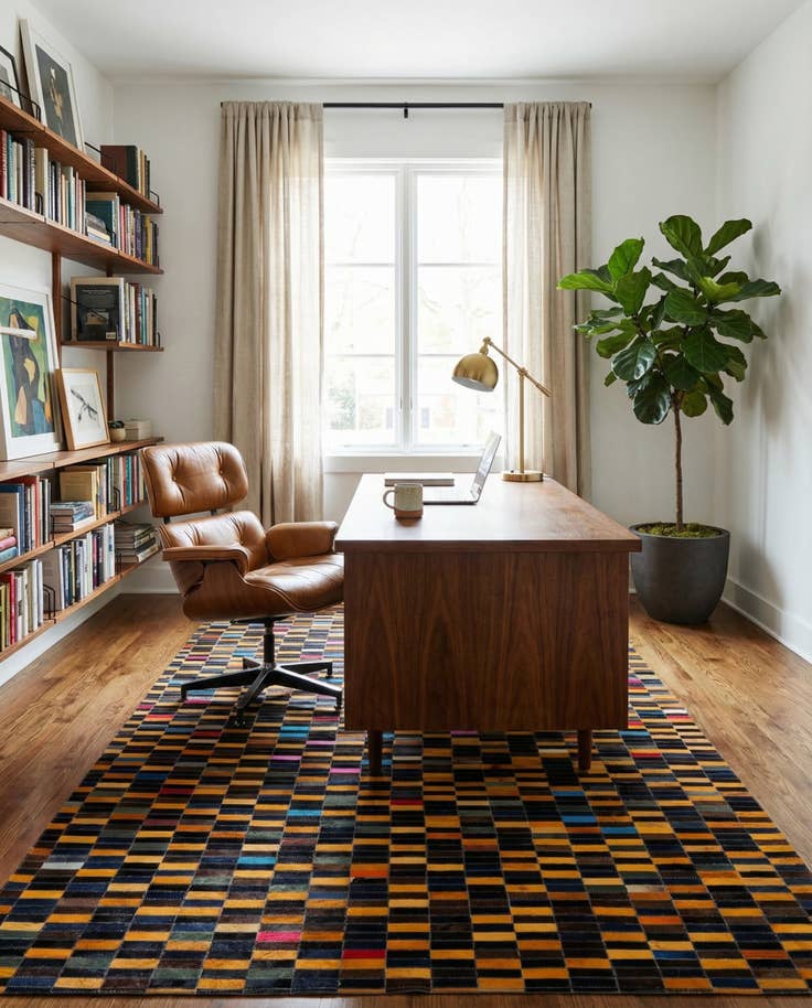 Detail image of 5' 1 x 8' Cowhide - Patchwork Rug