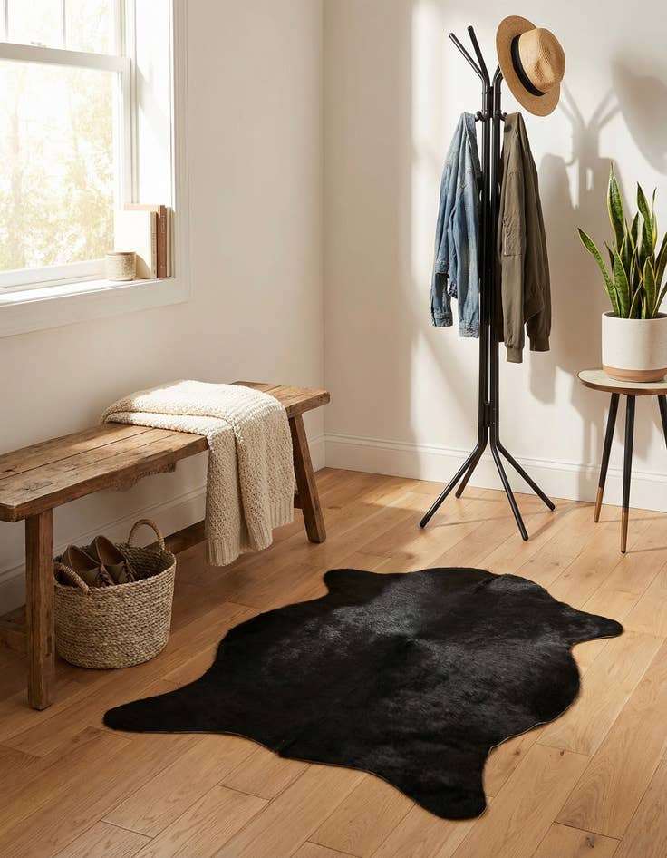 Detail image of 1' 8 x 2' 6 Cowhide Leather Rug