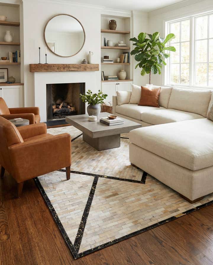 5' 1 x 8' 1 Cowhide Stocks Rug