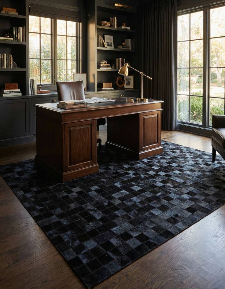 Detail image of  5' 3 x 8' 2 Cowhide - Patchwork Rug