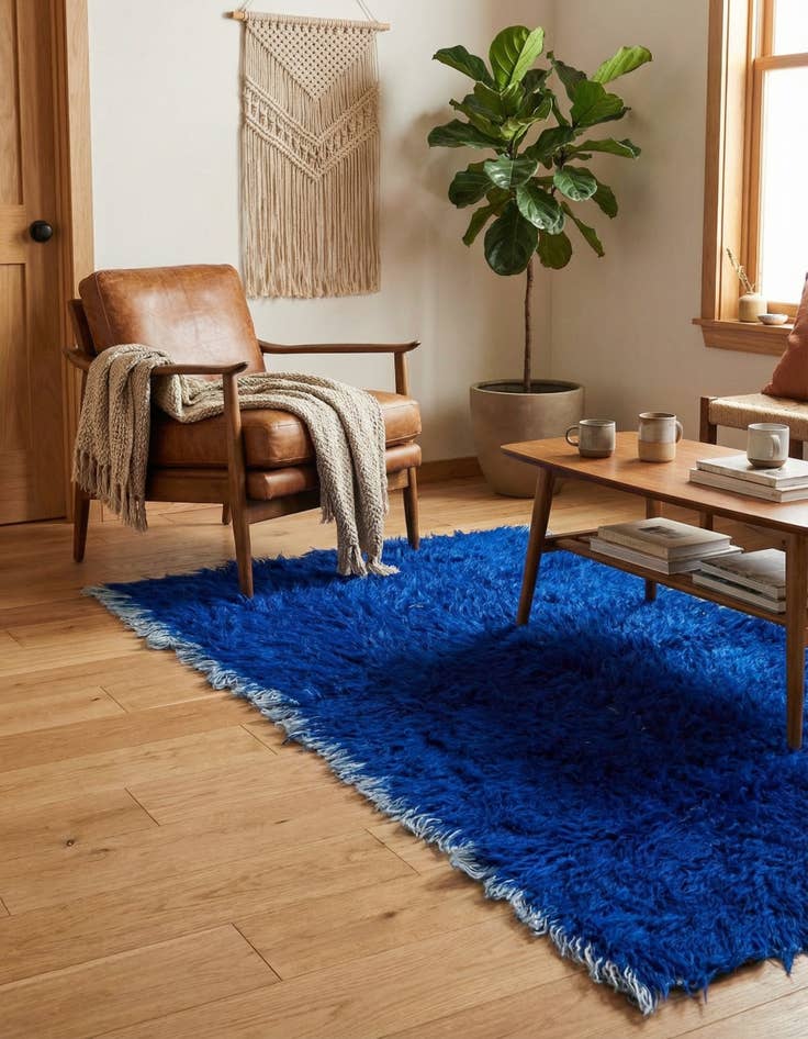 Detail image of  2' 8 x 4' 9  Hand Knotted Moroccan Wool Runner Rug